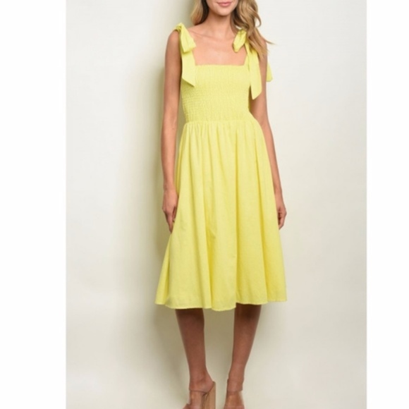 Dresses & Skirts - Lemon Yellow Linen Sundress